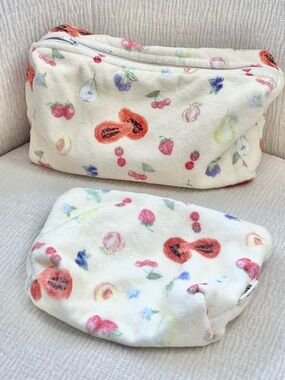 🍒SET 2 Djerf Avenue Fruit Terry  LARGE Bag + Mini Bag Pouch Fruit Terry Sold Out